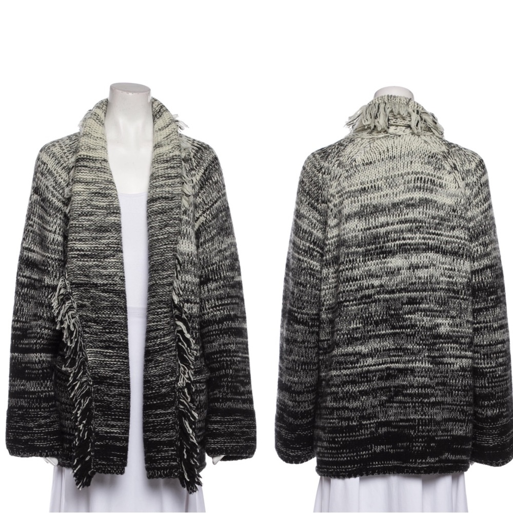 MANDKHAI 50% Cashmere 50% Extra Fine Merino Wool Fringe Sweater — OSFA